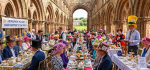 guests enjoying tea in the abbey